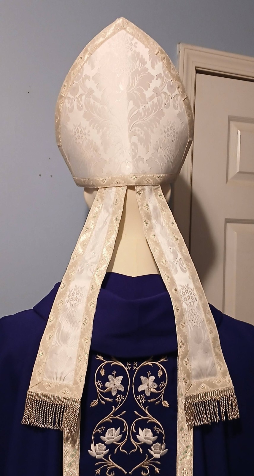 Beautiful Damask Bishop's Mitre Vestment