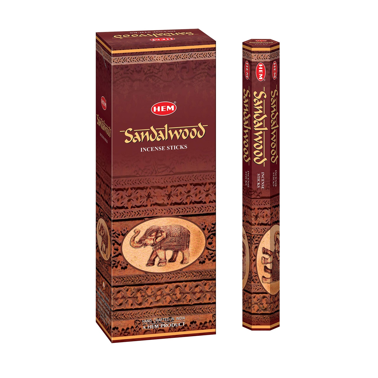 HEM - Sandalwood Incense Sticks - Pack of 6 - 120 count - 301g 6x20, Black HEM - Sandalwood Incense Sticks - Pack of 6 - 120 count - 301g 6x20, Black
