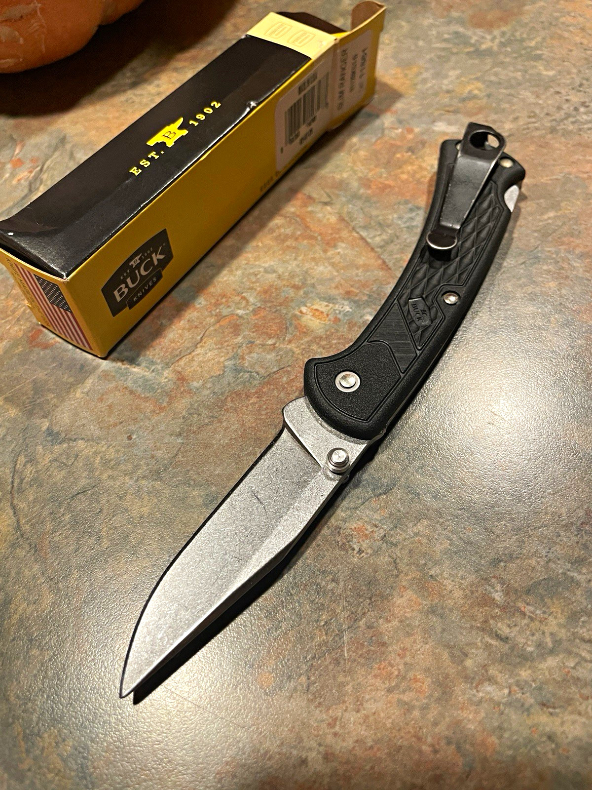 Buck Slim Ranger 0112BKS1-B Lockback Clip Point SS Blade/Black Handle Clip