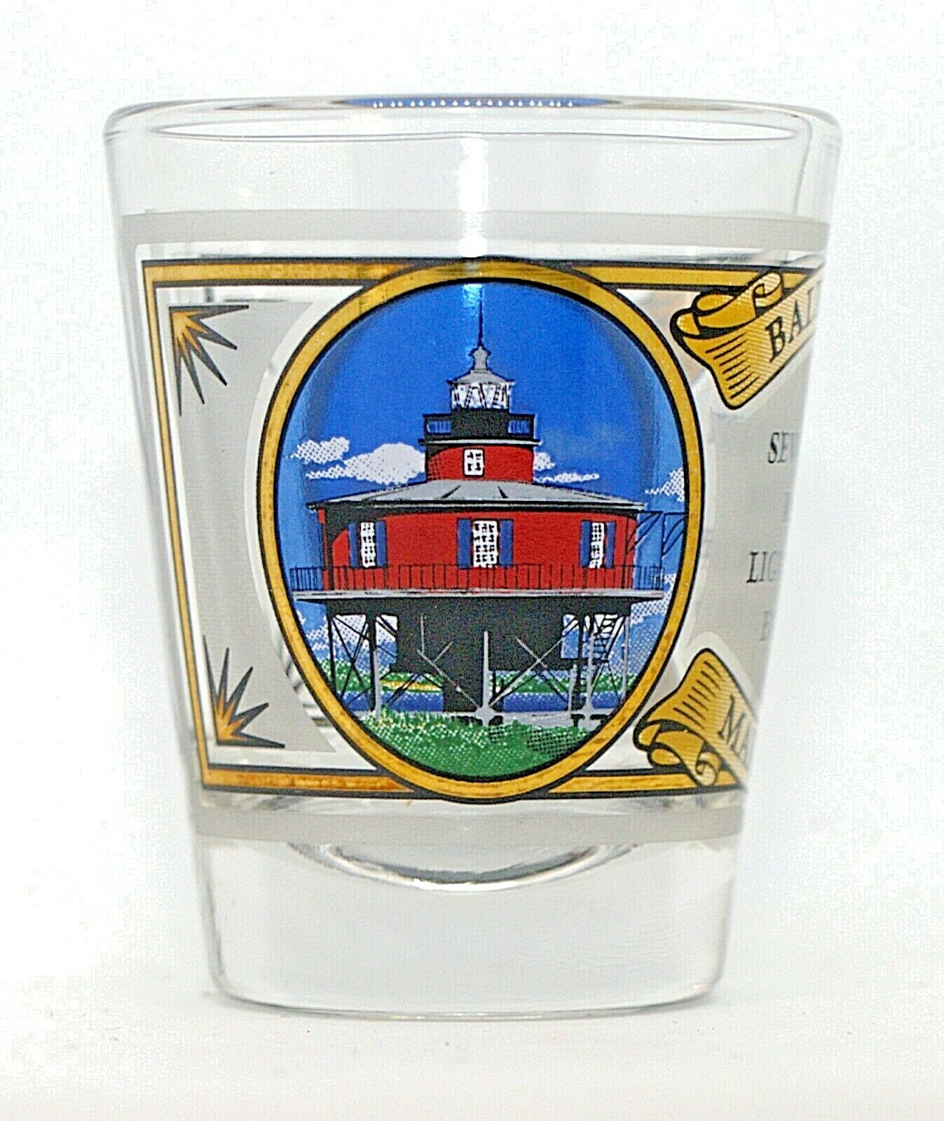 Baltimore Maryland Seven Foot Knoll Lighthouse Shot Glass