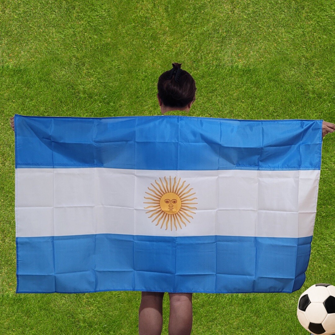 Argentina Fan Cape Emblem Body Flag 57x35 in Digitally Printed Polyester New Argentina Fan Cape Emblem Body Flag 57x35 in Digitally Printed Polyester New