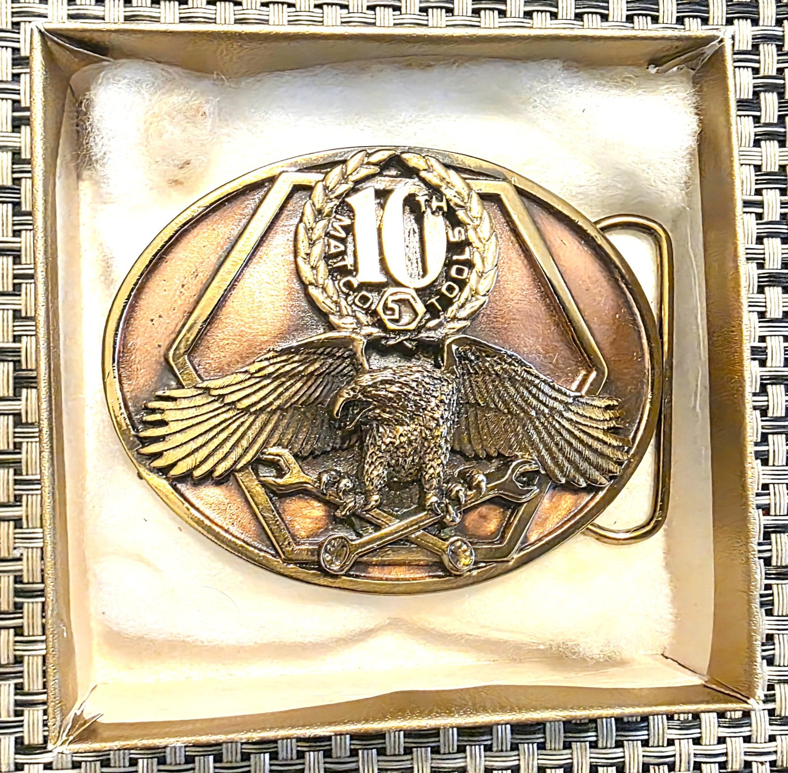 MATCO Tools  1989  Limited 10‑Year Commemorative Brass Belt Buckle – Brass – USA