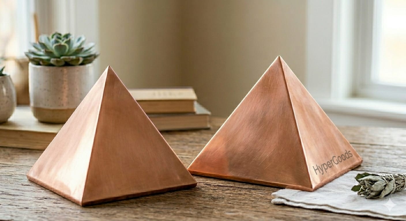 2x Copper Meditation Pyramid For Positive Energy Healing, Peace & Vastu (2 inch)