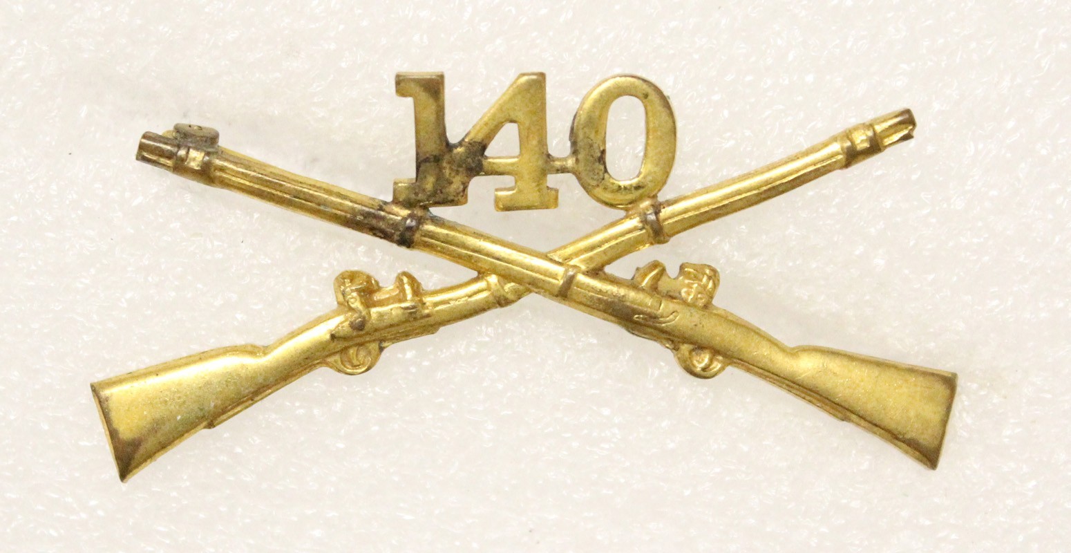 140th Infantry Regiment - Army Officer\'s Collar Pin: 1920\'s, nhm, p/b