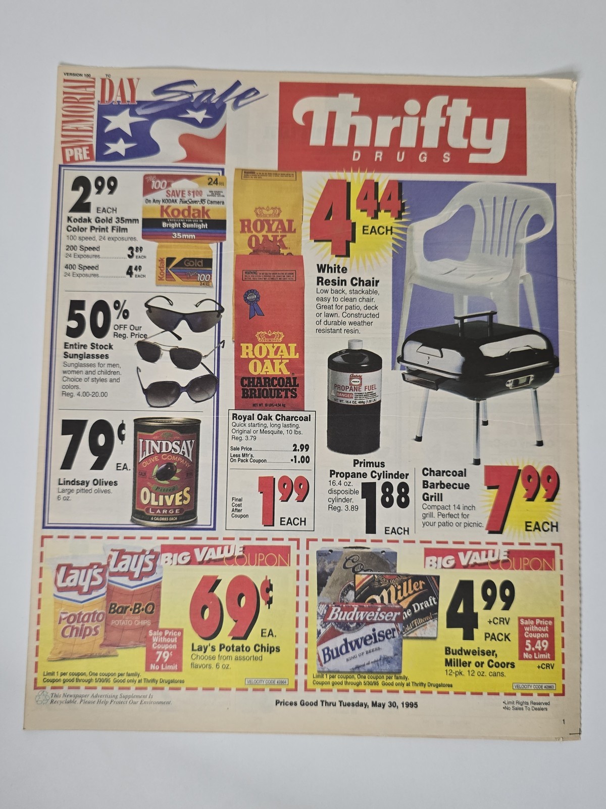 1995 Thrifty Drug Memorial Day Circular Patio Toys Ice Cream California Ad 1995 Thrifty Drug Memorial Day Circular Patio Toys Ice Cream California Ad