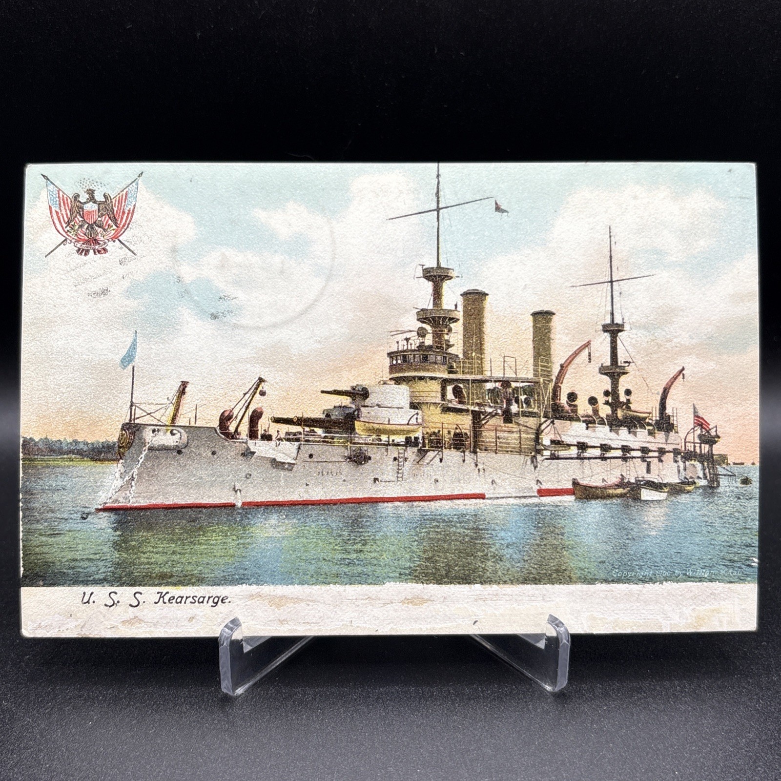 Postcard c1908 U.S.S. Kearsage