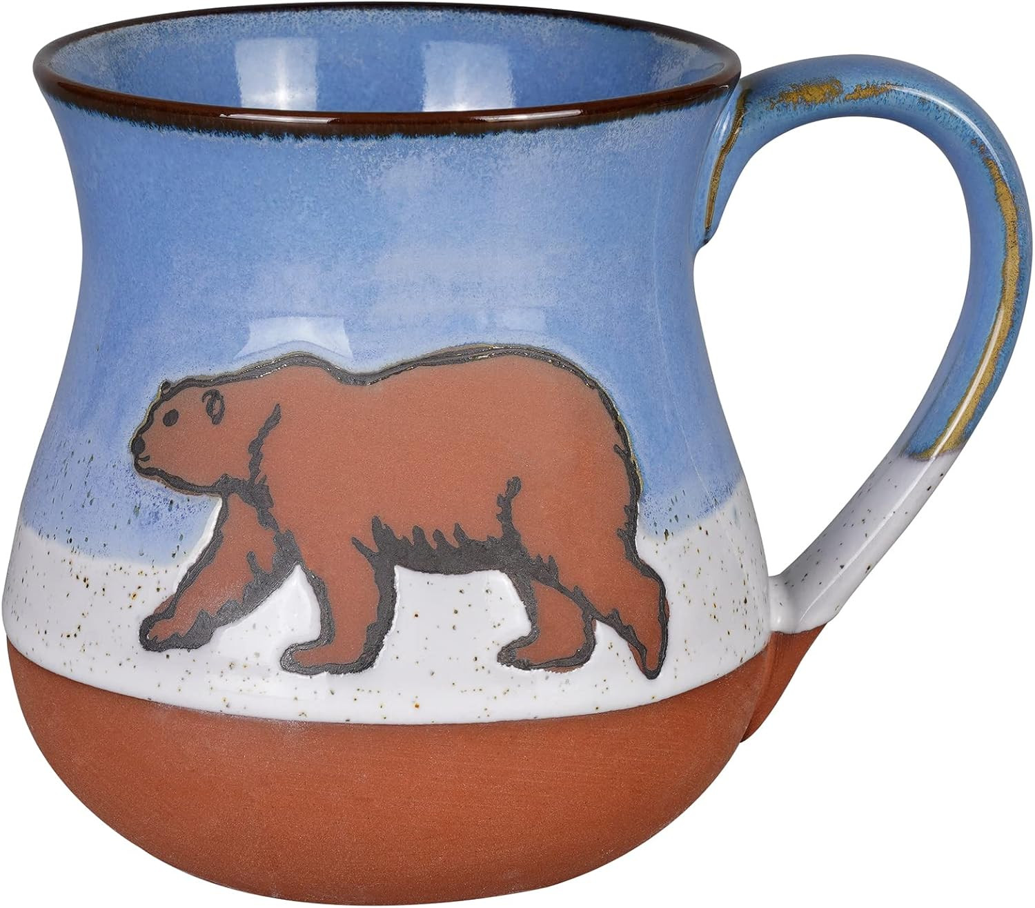 Ceramic Polar Bear Mug, Blue, 16 Oz, Handmade Stoneware Ceramic Polar Bear Mug, Blue, 16 Oz, Handmade Stoneware