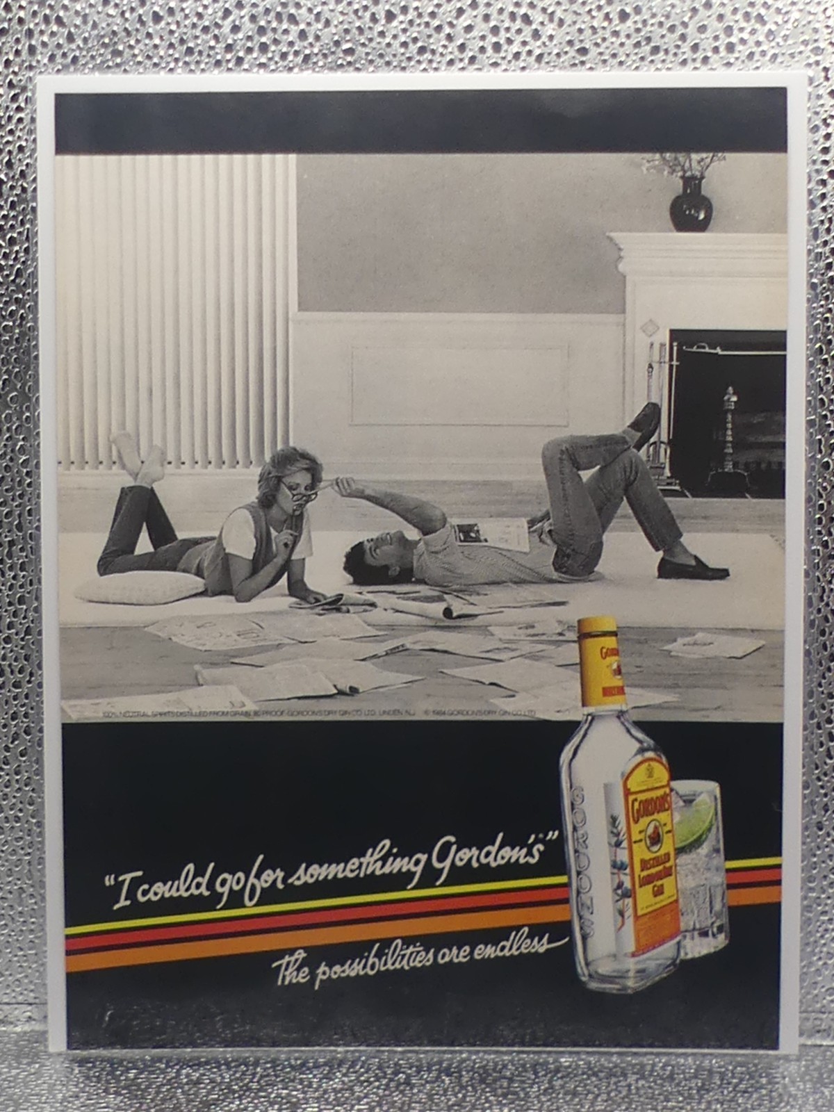 VTG Gordon\'s Distilled London Dry Gin Spirit 1984 Print Advertising Full Page Ad