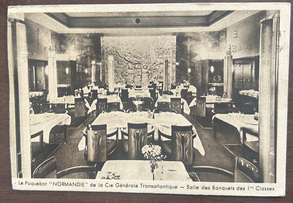 NORMANDIE (French) pc. Interior photo card of \