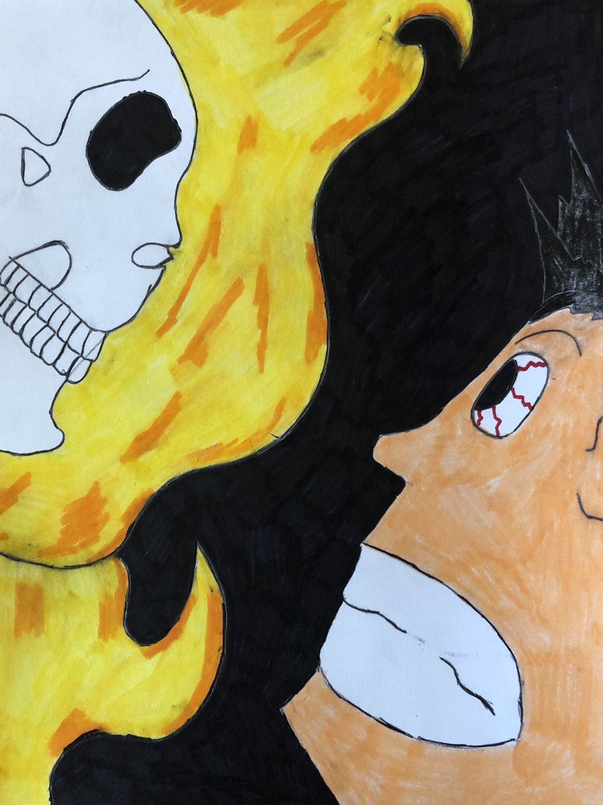 Hand Drawn Ghost Rider Original Illustration By Servando Esquer