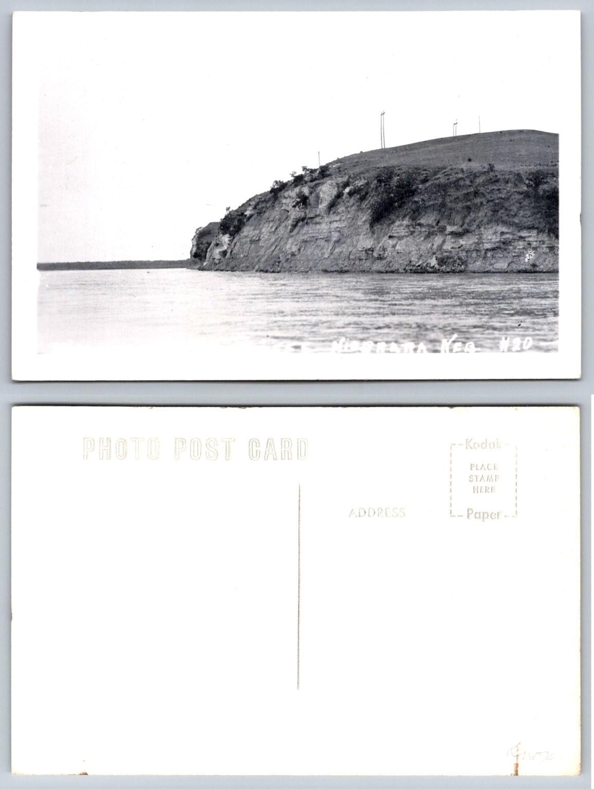 Niobrara Nebraska RPPC River Bluff Landscape Kodak Photo Postcard Vintage