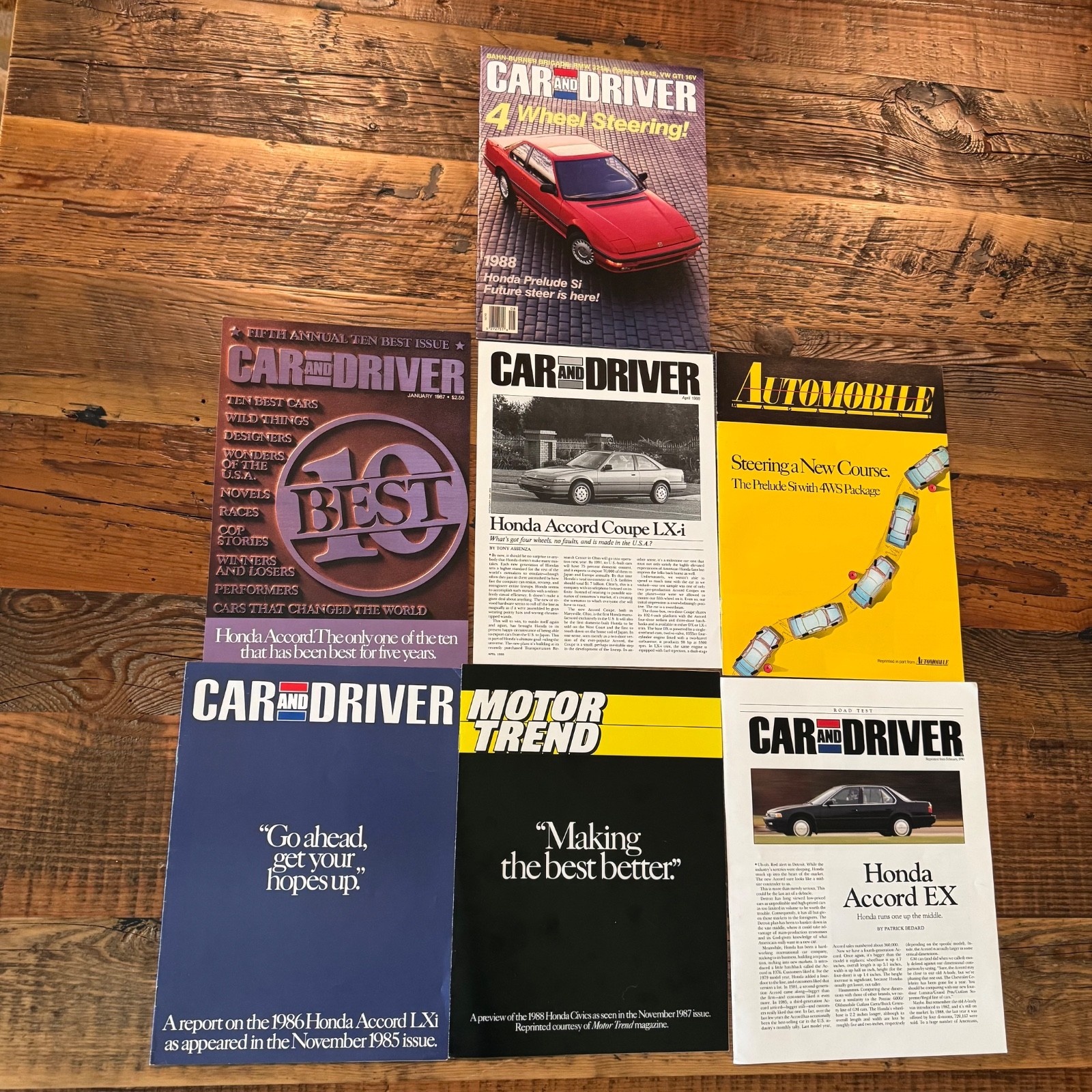 1986-1990 Honda Accord, Civic, Prelude Enthusiast Magainze Repints. Lot of 7. 1986-1990 Honda Accord, Civic, Prelude Enthusiast Magainze Repints. Lot of 7.