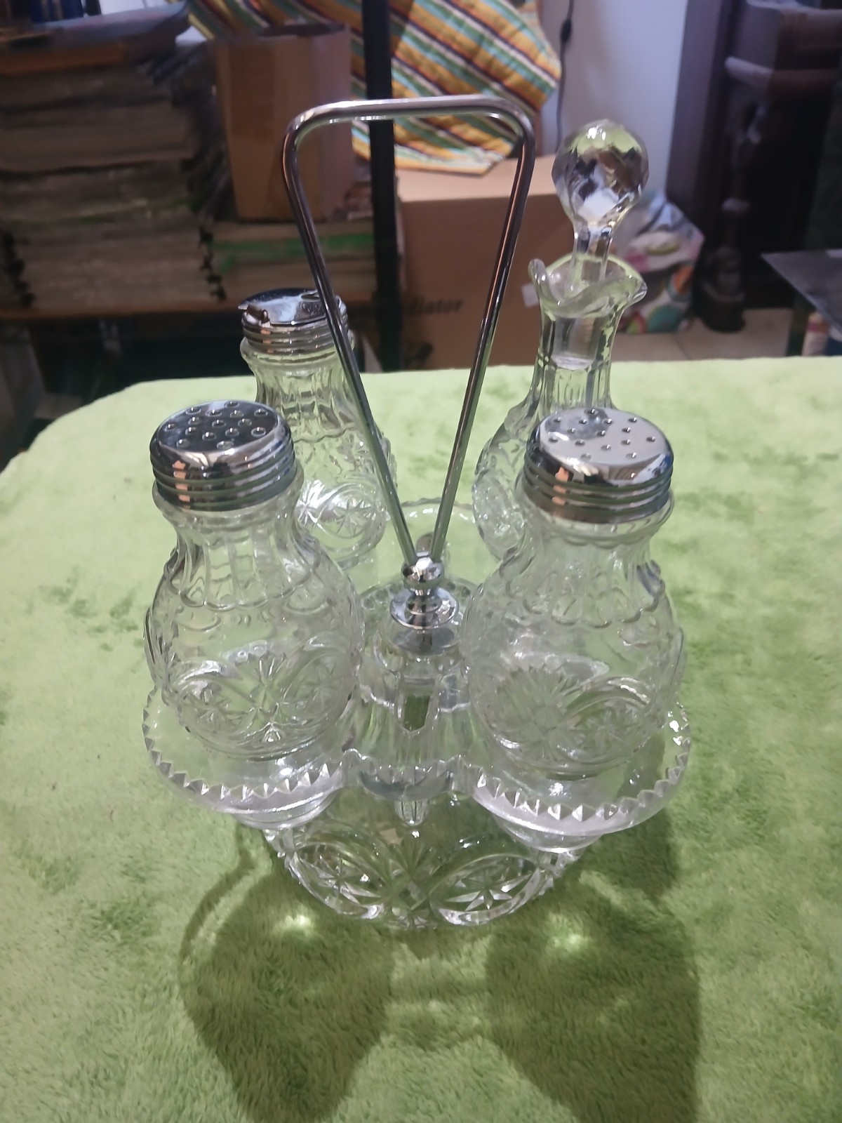 Vintage Glass Castor Set Ships Free