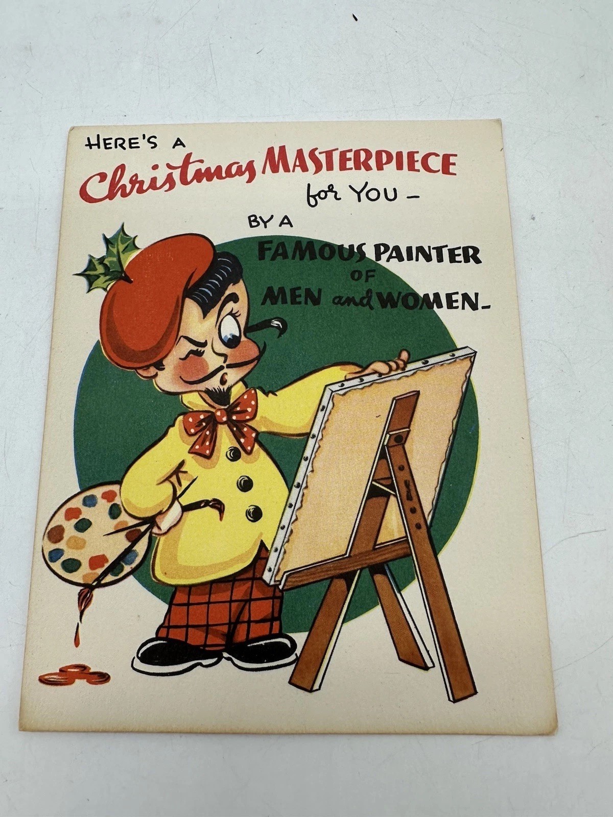 Vintage Greeting Card Christmas Novo Laugh 1940s 1950s Humor Unused NOS