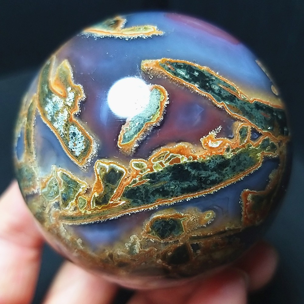 RARE 271.3G Natural Polishing Colorful Agate Crystal Sphere Ball Healing C1293