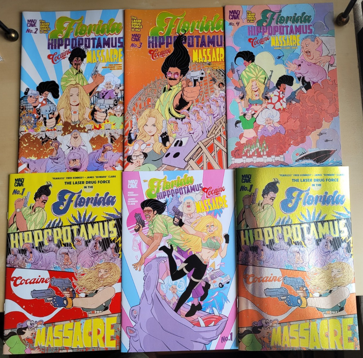 6ct FLORIDA HIPPOPOTAMUS COCAINE MASSACRE/9.8 RANGE/1(1st,2nd,3rd FOIL)-4(1st)