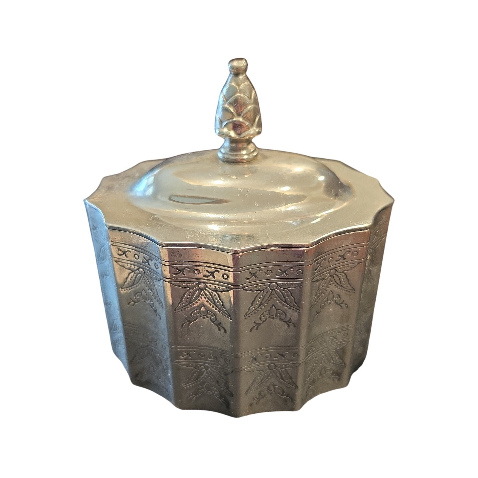 VTG Godinger Silver Co. Silver Plated Red Velvet Lined Jewelry Trinket Box, 1991