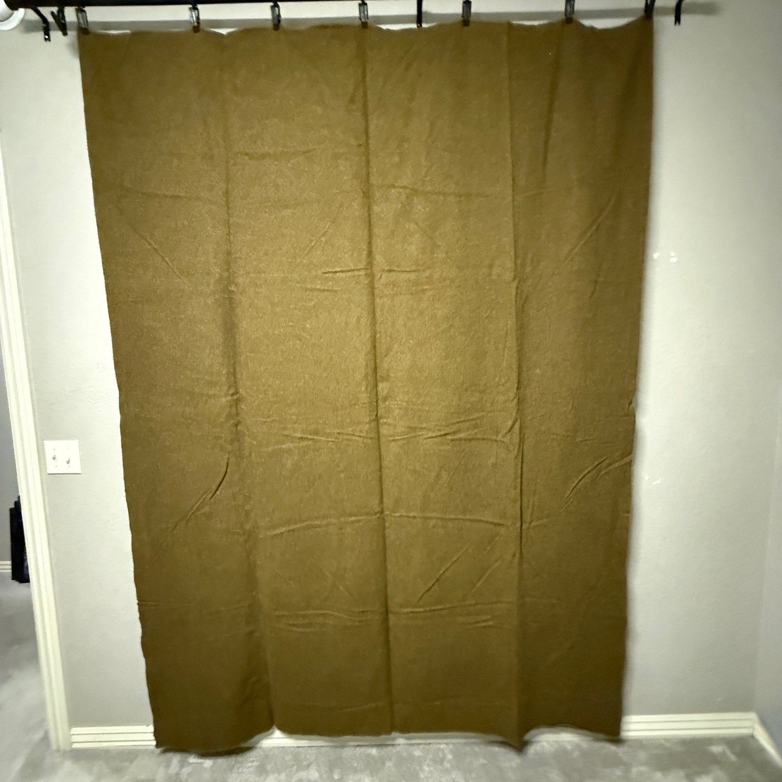 Vtg 1951 100% wool Army blanket - Pristine condition Drab olive green 89 x 66