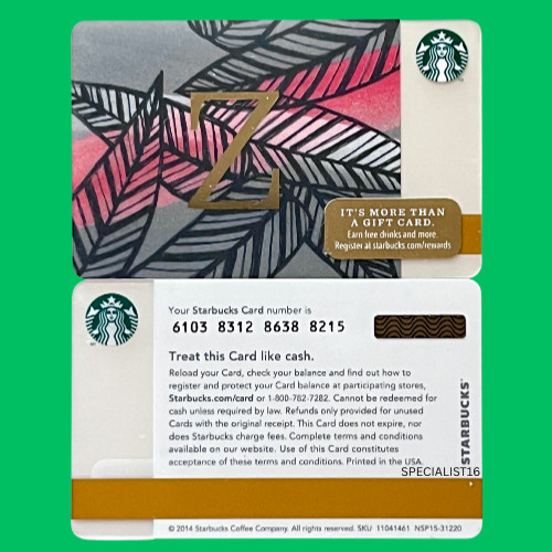 2014 STARBUCKS MONOGRAM Z-Holiday Series Collection #6103 NEW