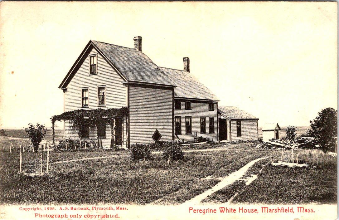 Marshfield, MA Massachusetts PEREGRINE WHITE HOUSE Plymouth County 1915 Postcard