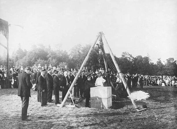 Laying of the foundation stone for the Palace of the League of Nat- Old Photo