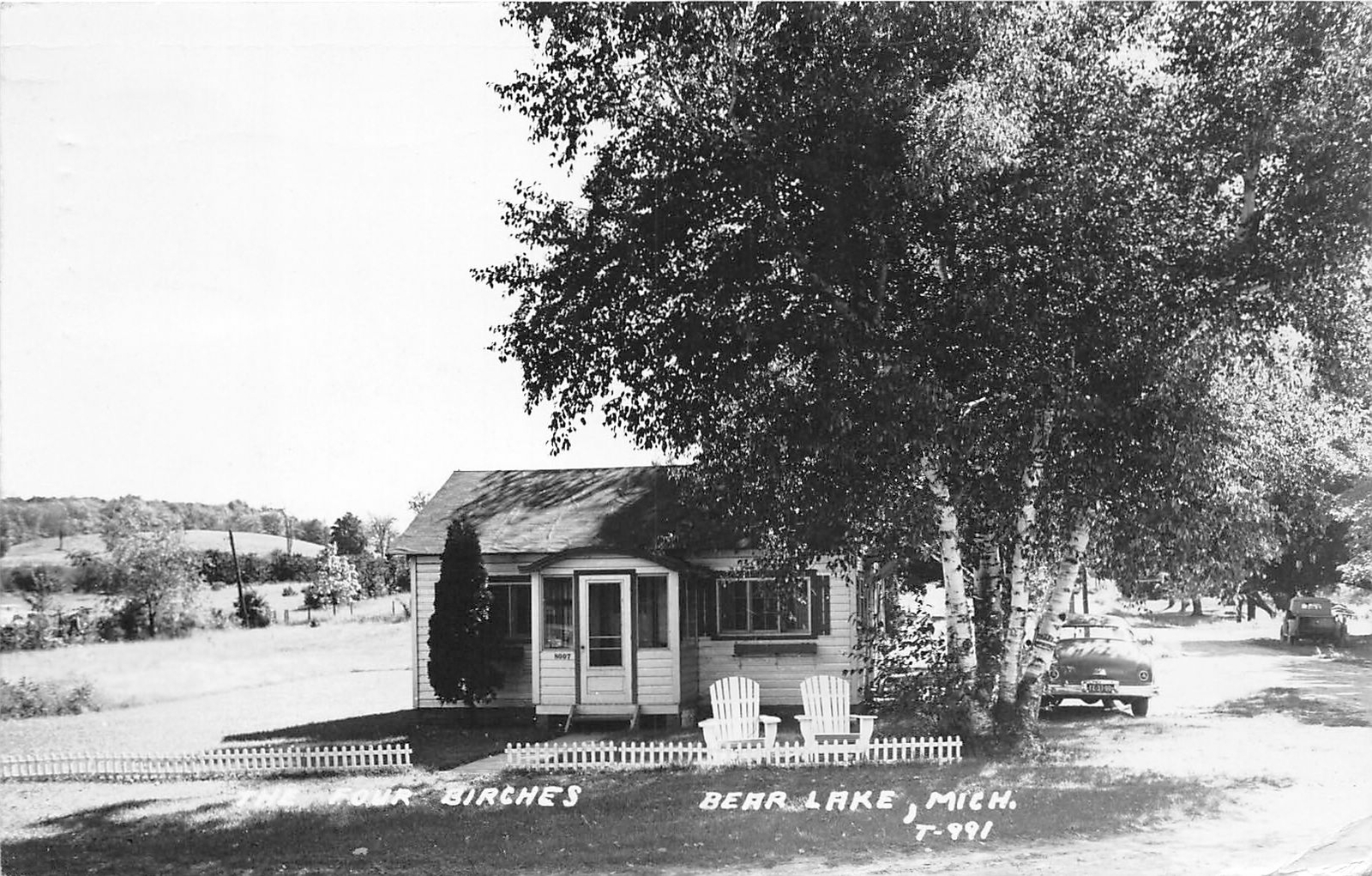 J10/ Bear Lake Michigan RPPC Postcard c1950s The Four Birches  69