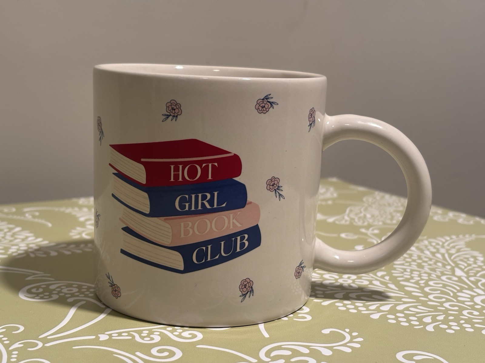 Eccolo Sunday Morning Ceramics Hot Girl Book Club Mug Floral Ceramic Reader