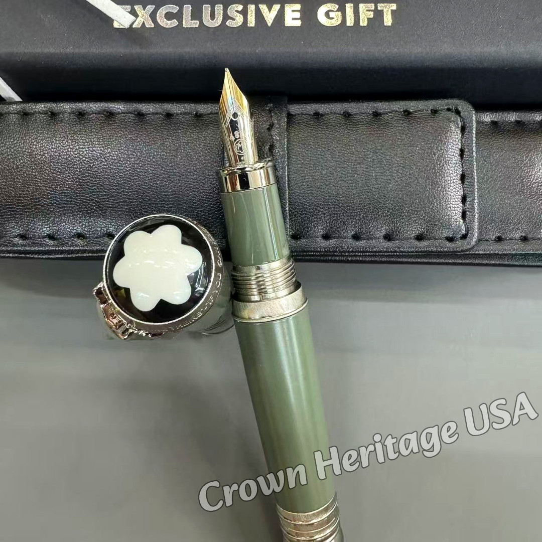 MONTBLANC Rudyard Kipling Writers Edition Light Green Trim Fountain Pen Gift Set