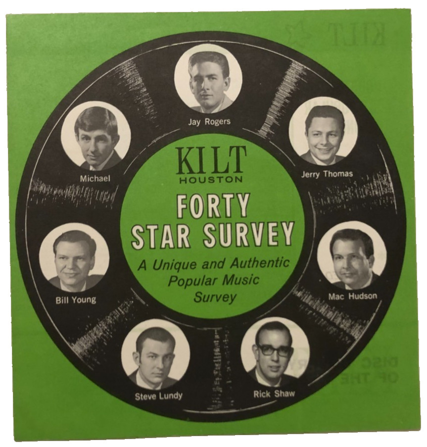 KILT 6-10 Houston 40 Star Survey Radio Houston May 29 - June 5 1968 Vintage