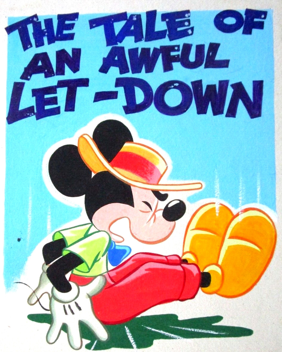 MICKEY MOUSE 1950\'s hat WALT DISNEY ORIGINAL drawing cel PAINTING for BOOK COVER