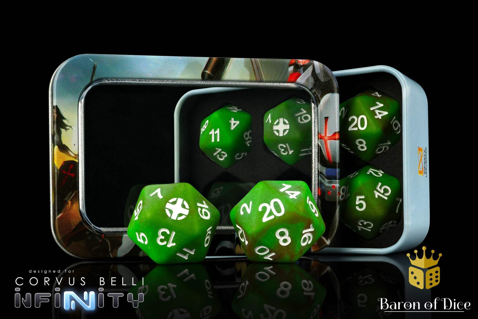 Infinity: N5 Ariadna - Official Dice Set Handcrafted Resin Dice by Baron of Dice