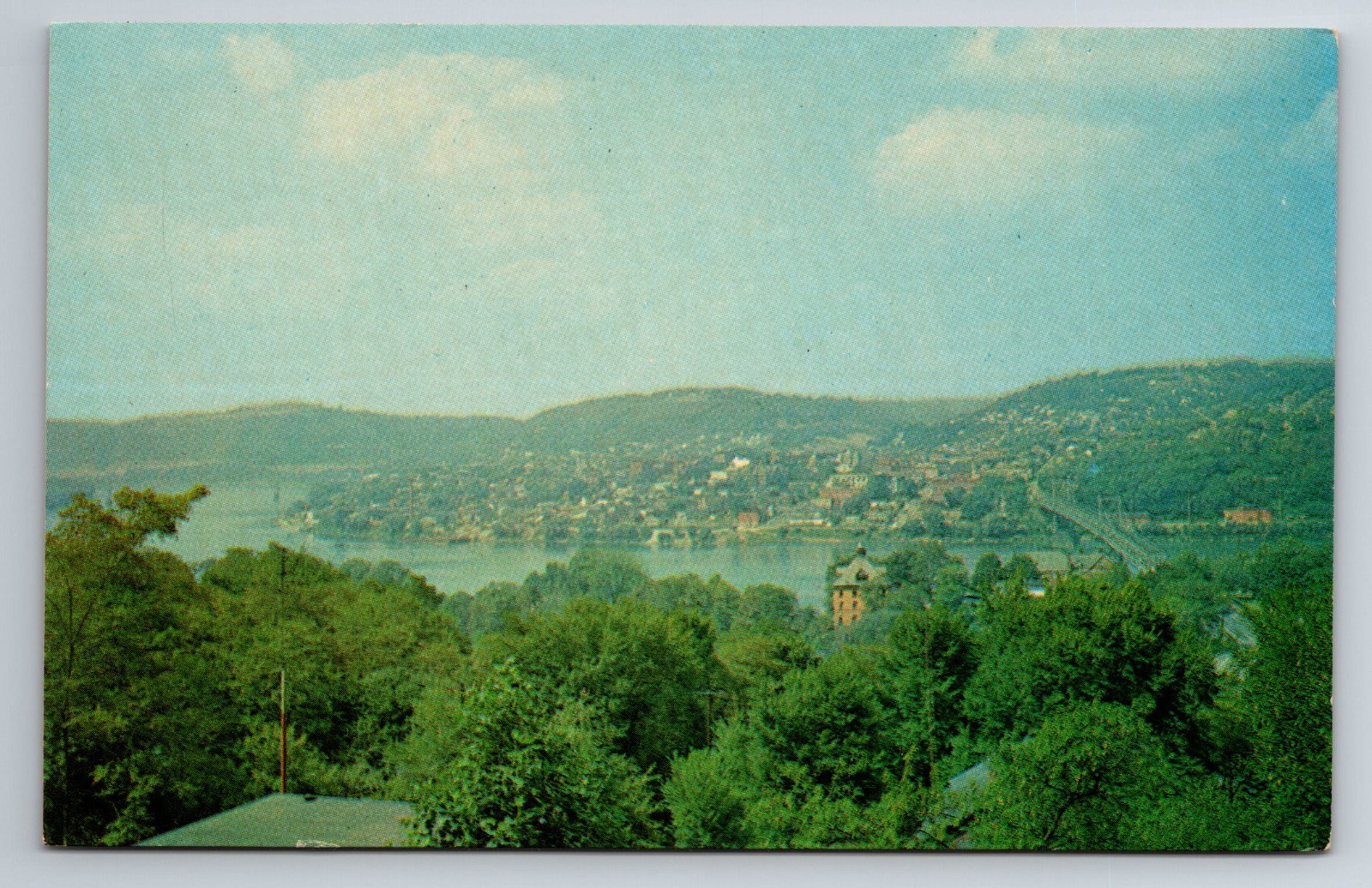 WV, Chester, East Liverpool, Ohio River, Aerial View, Vintage Postcard WV, Chester, East Liverpool, Ohio River, Aerial View, Vintage Postcard