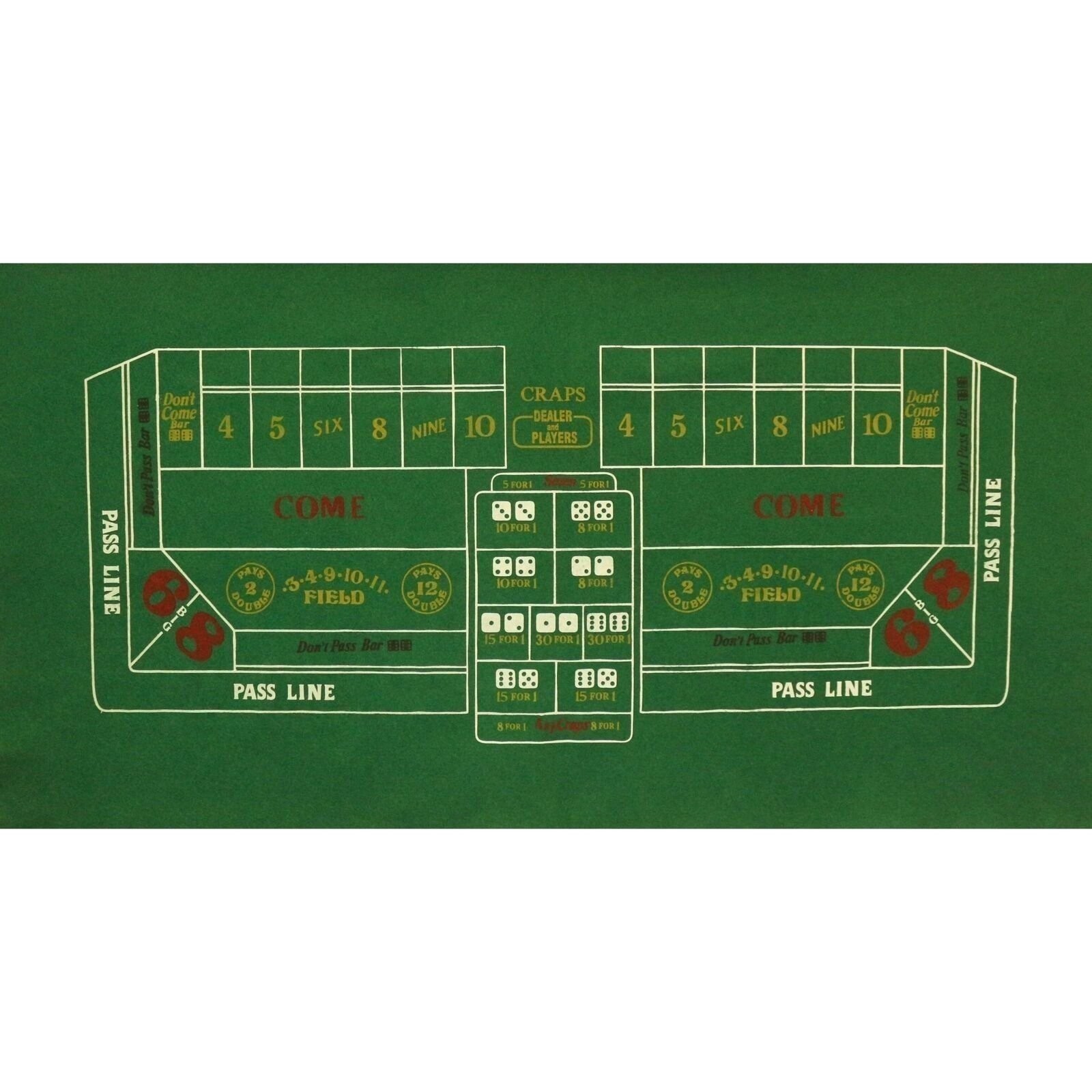 Craps Felt Layout - 36\