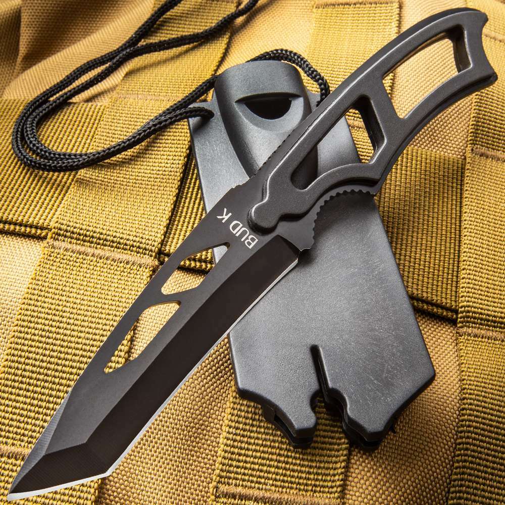 7.5” Black Tactical Survival Neck Knife Hard Case with Lanyard Whistle 7.5” Black Tactical Survival Neck Knife Hard Case with Lanyard Whistle