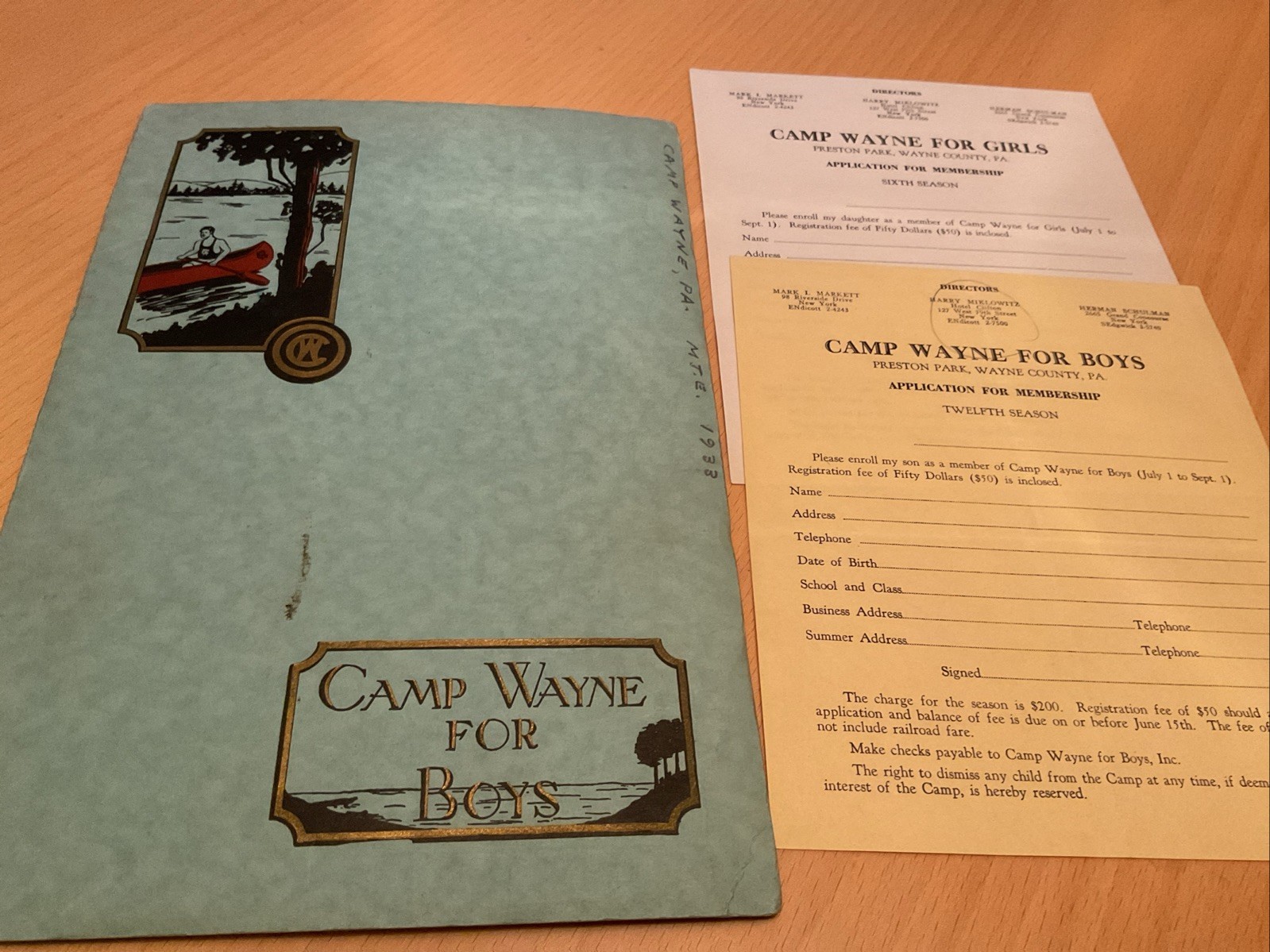 1933 Camp Wayne For Boys Brochure Pa