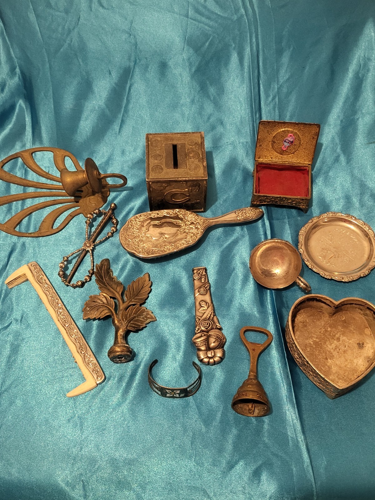 Vintage Junk drawer lot Brass Silver plate Mixed Lot Vintage Junk drawer lot Brass Silver plate Mixed Lot