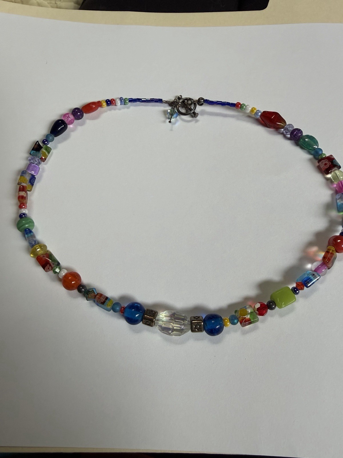 Beaded Necklace With Sterling Silver Beads And Swarovski Crystals.