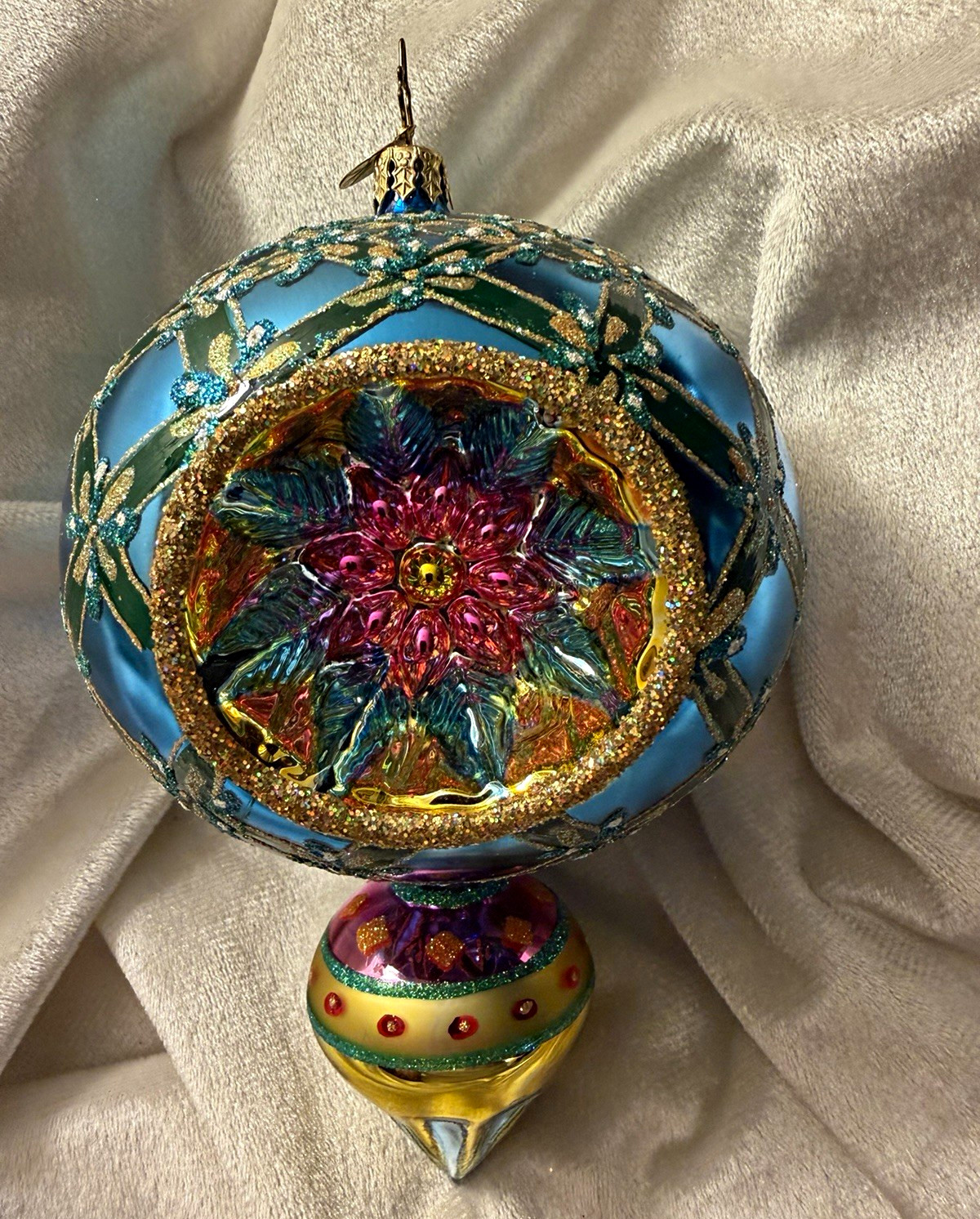 Christopher Radko’s FANTASIA FANTASY BLUE Glass Reflector Ball Ornament Christopher Radko’s FANTASIA FANTASY BLUE Glass Reflector Ball Ornament