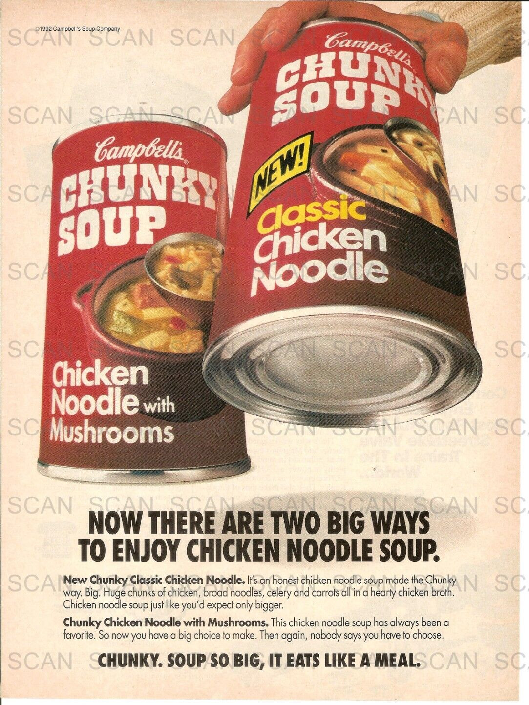 1992 Campbell\'s Chunky Soup Vintage Magazine Ad