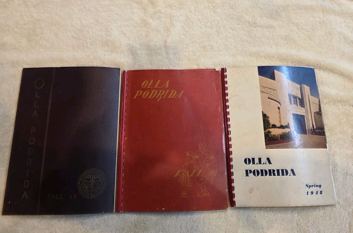 1945, 46 & 48 Berkeley High School (OLLA PODRIDA), yearbooks Berkley, California
