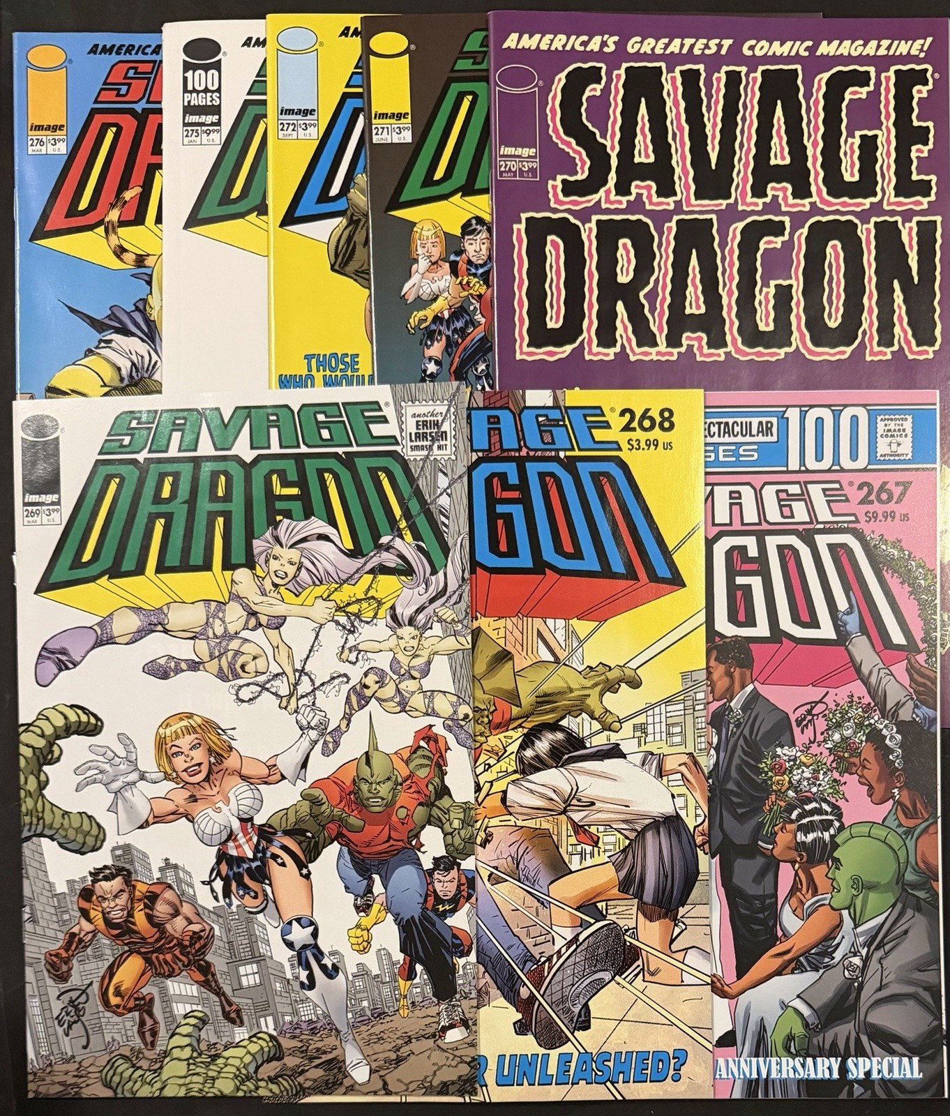 SAVAGE DRAGON 267 268 269 270 271 272 275 276 LOT ERIK LARSEN IMAGE FN