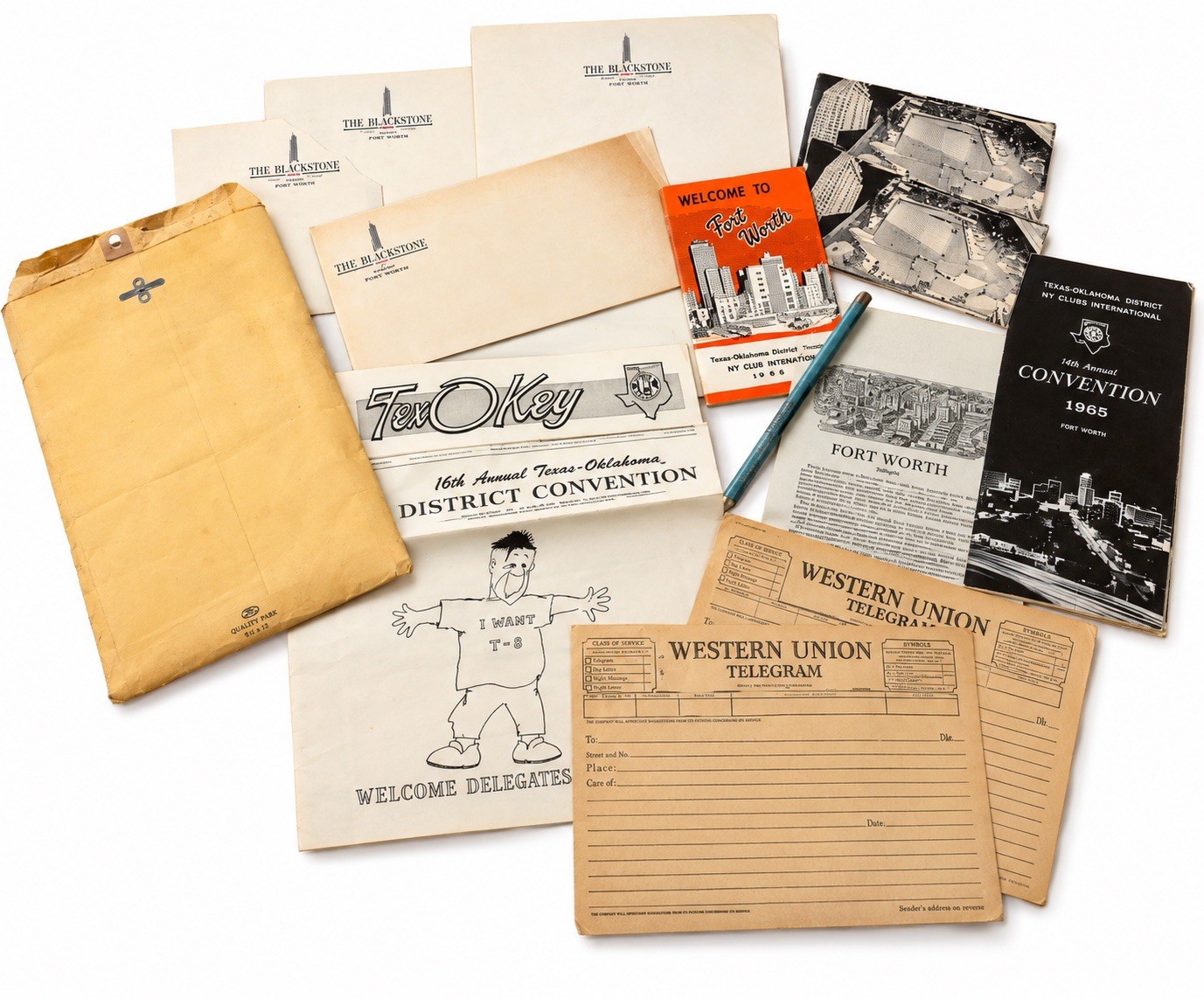 VNTG 1965 Key Club Convention Packet Fort Worth TX Blackstone Hotel Ephemera Lot