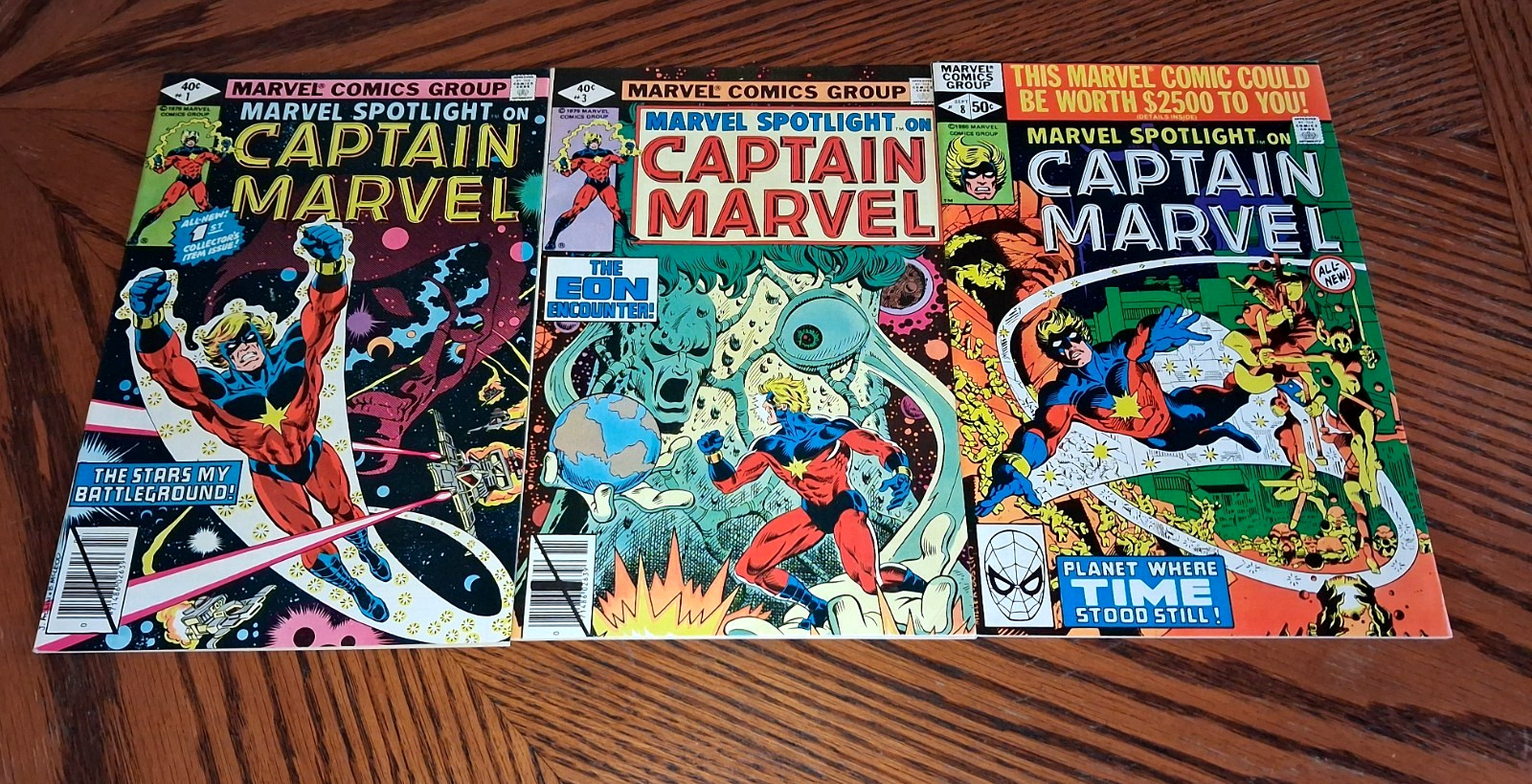 Marvel Spotlight  (1979) lot. #1 #3 #8. Very Fine VF 8.0 Captain Marvel.