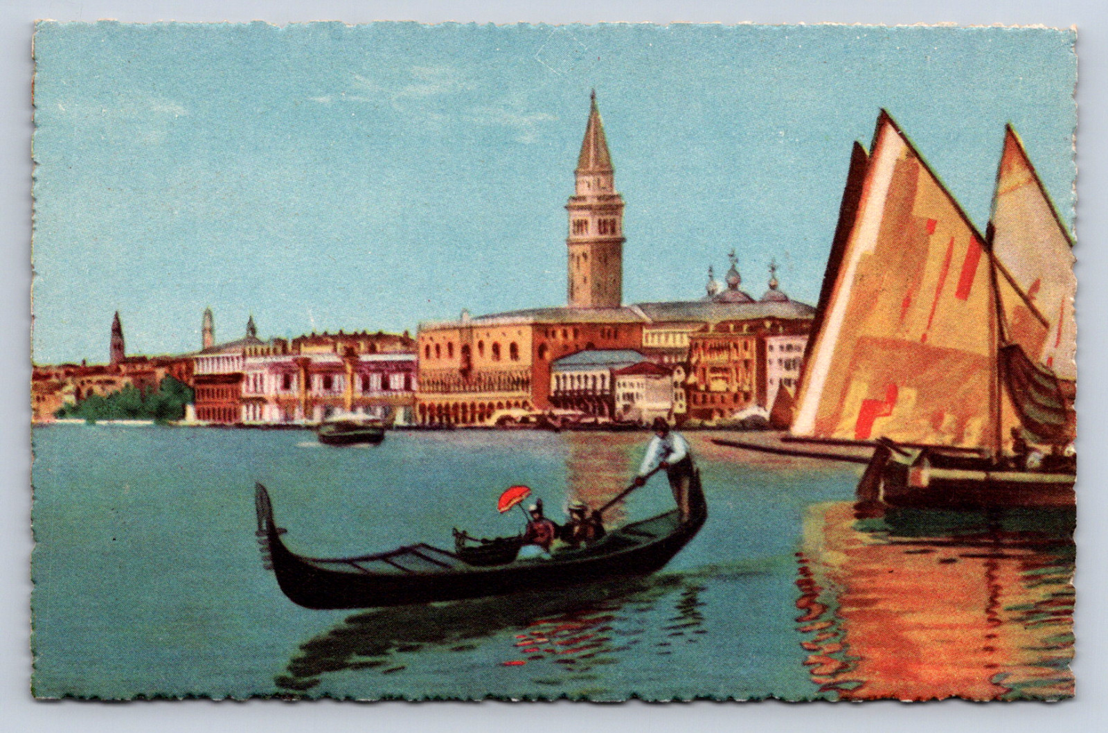 Vintage Postcard Venezia Venice canal panorama 