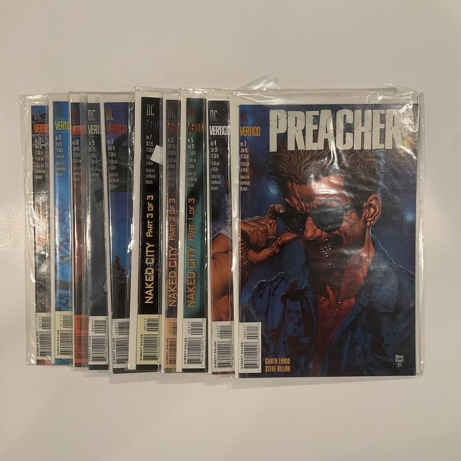 Preacher Lot 3 4 5 6 7 8 9 10 11 12 Near Mint Nm 1994 Dc Comics