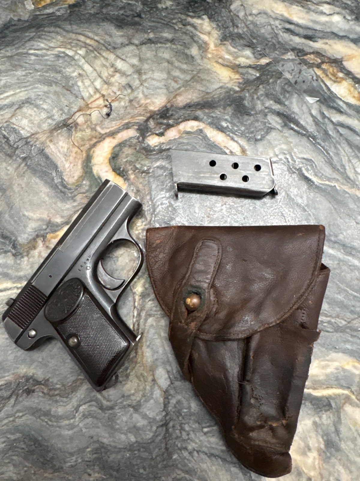 VINTAGE ww1 ERA PIGSKIN HOLSTER.. DREYSE, BAYARD, SAUER