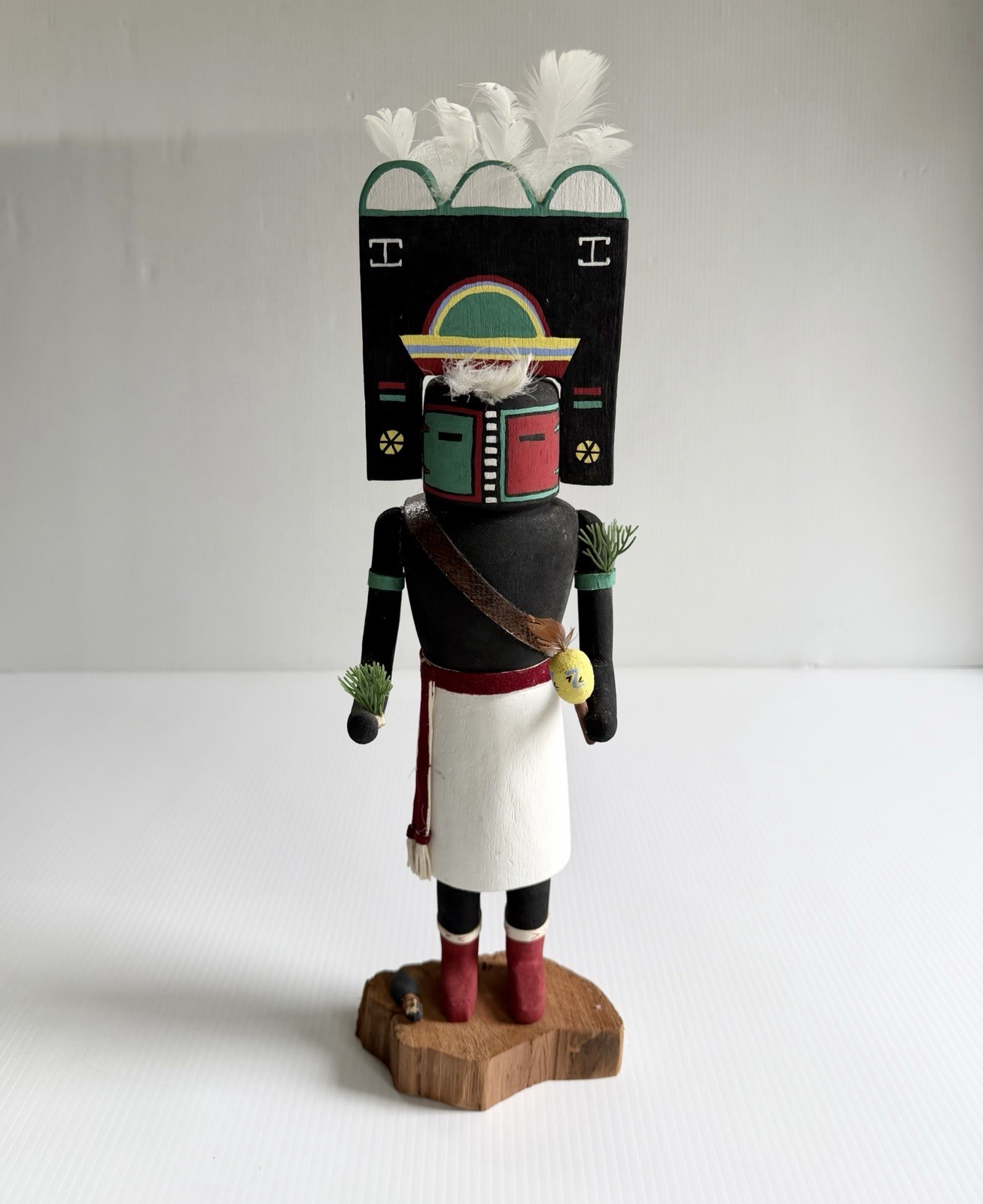 Vintage Hopi Hemis Kachina Wood Doll Figure, Signed Juanita