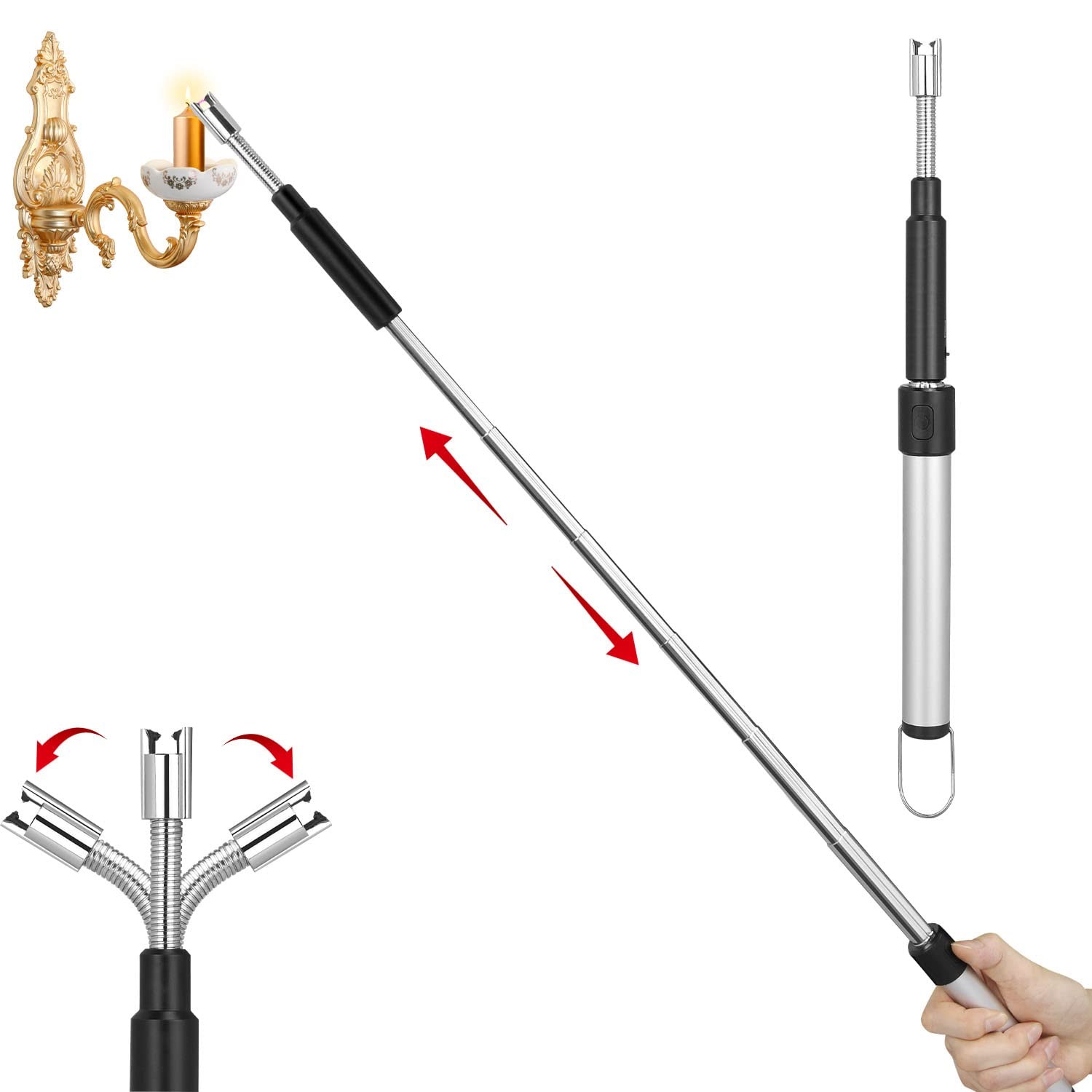 Electric Arc Lighter, Retractable Cool Lighter with 11.4in-27.55in Extra Long...