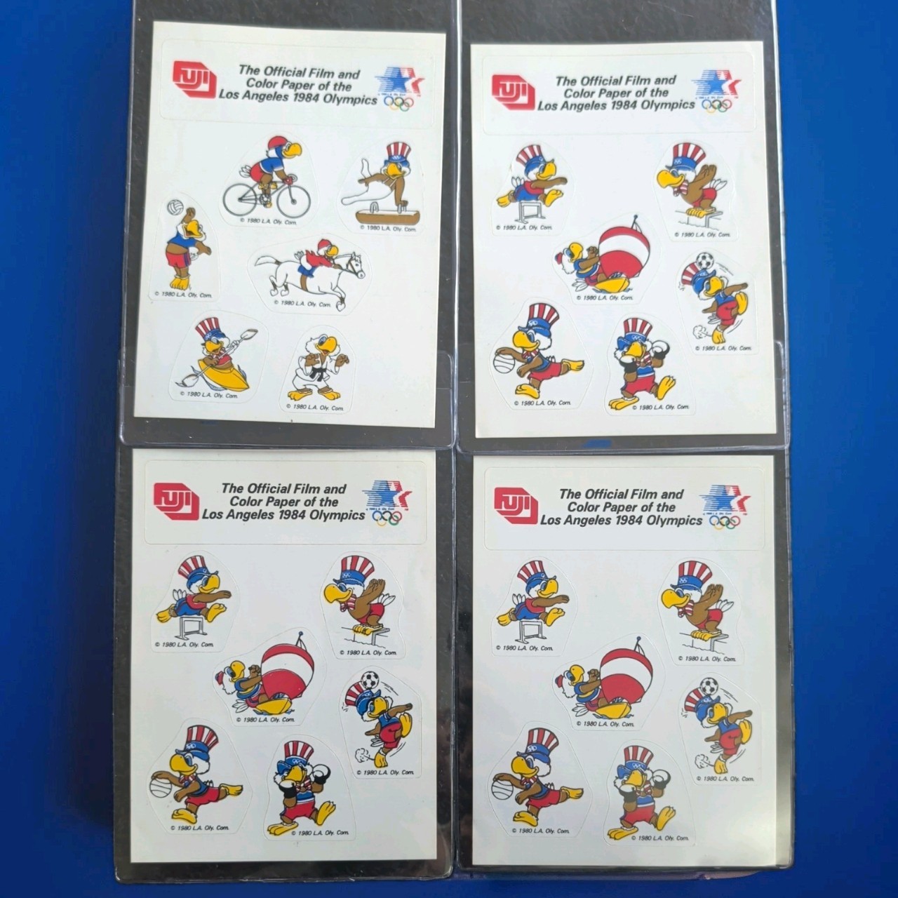 Vintage Advertising Fuji Film 1984 Olympic Sticker Set Sam Eagle (Four Sets) Vintage Advertising Fuji Film 1984 Olympic Sticker Set Sam Eagle (Four Sets)