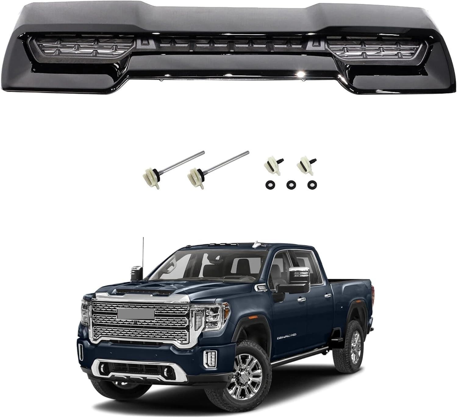 Front Hood Vent 1PCS GMC Sierra 2500HD 3500HD 2020-2023 Black Hood Scoop